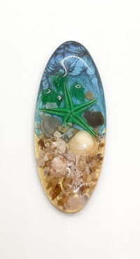 Starfish Long Oval Cabochons, Handmade with Real Shells - The Argus Collection