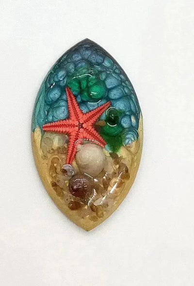 Starfish Navette Cabochons or Pendant Handmade - The Argus Collection