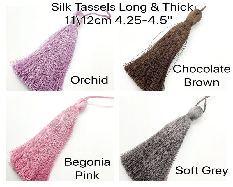 Luscious #2, Silk Tassels, Long & Thick 11cm (4.25") for Jewelry, Decor or Drapery - ArgusCollection