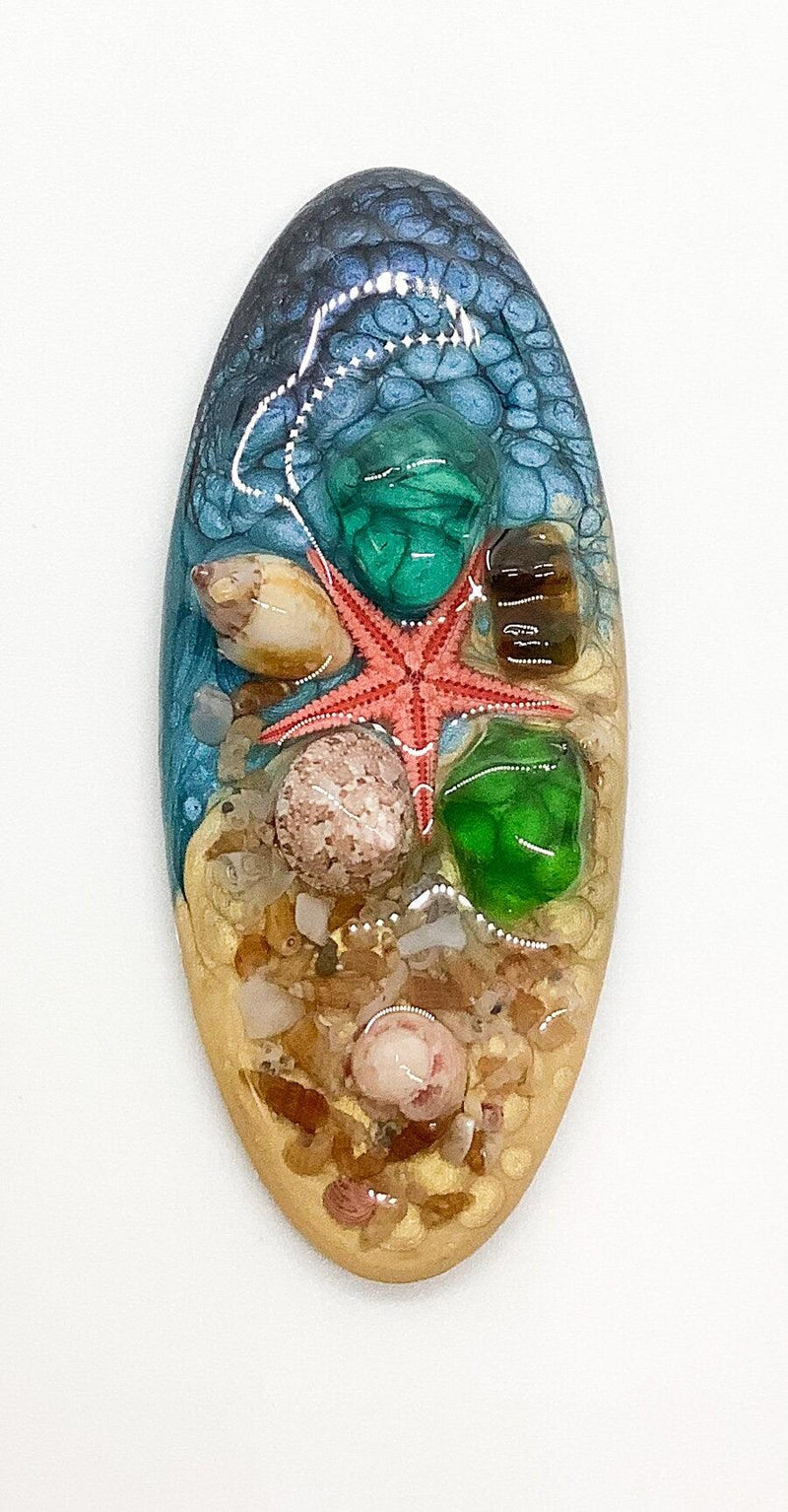 Starfish Long Oval Cabochons, Handmade with Real Shells - The Argus Collection