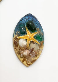 Starfish Navette Cabochons or Pendant Handmade - The Argus Collection