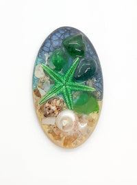 Starfish Resin Cabochons, Handmade with Shells & Starfish - The Argus Collection