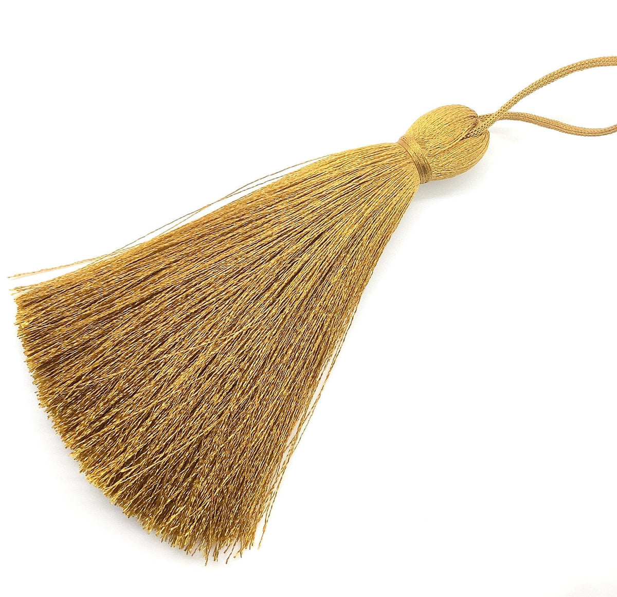 Luscious #5 Silk Tassels Long & Thick 11-12cm (4.25-4.5") for Jewelry, Decor or Drapery - Dark Gold, Silver Grey, Navy, Warm Taupe - ArgusCollection