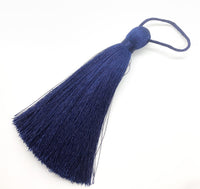 Luscious #5 Silk Tassels Long & Thick 11-12cm (4.25-4.5") for Jewelry, Decor or Drapery - Dark Gold, Silver Grey, Navy, Warm Taupe - ArgusCollection