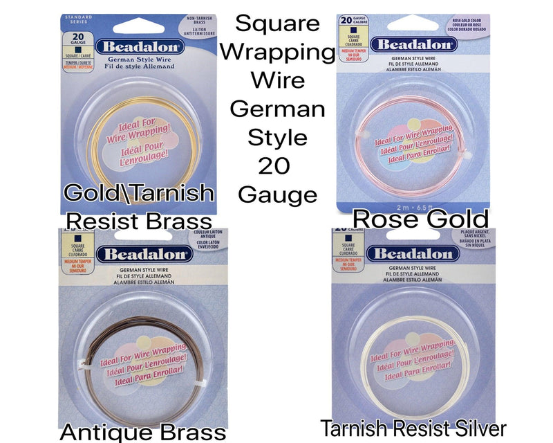 20 Gauge Square German-Style Wire in 4 Finishes - The Argus Collection