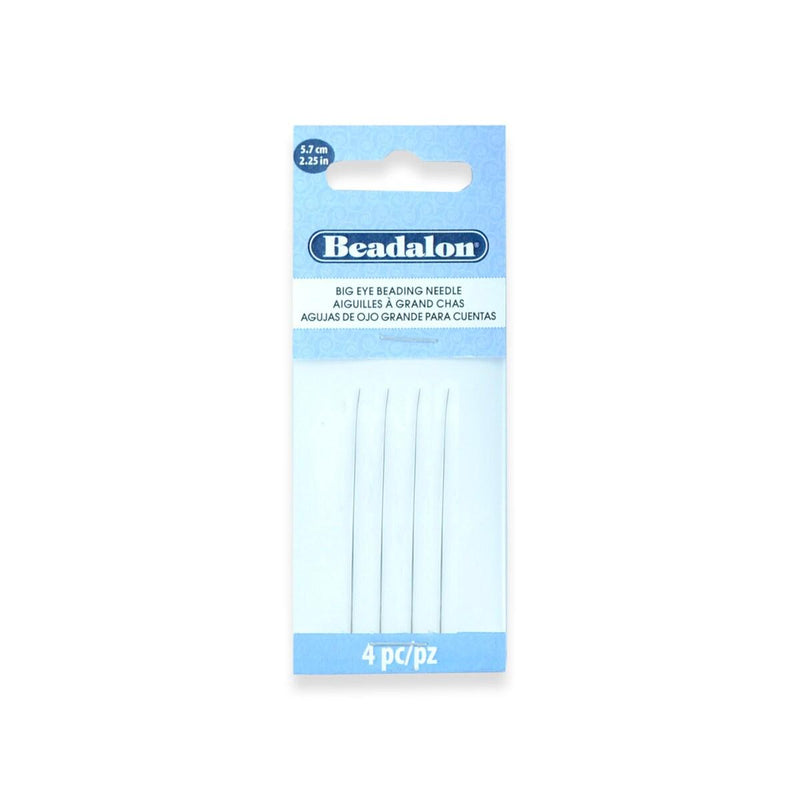 BIG EYE Needles, 2.25" or 4.5", Beadalon, Stainless Steel, 4 Pack, Fine or Regular or 10 Pack Regular - ArgusCollection