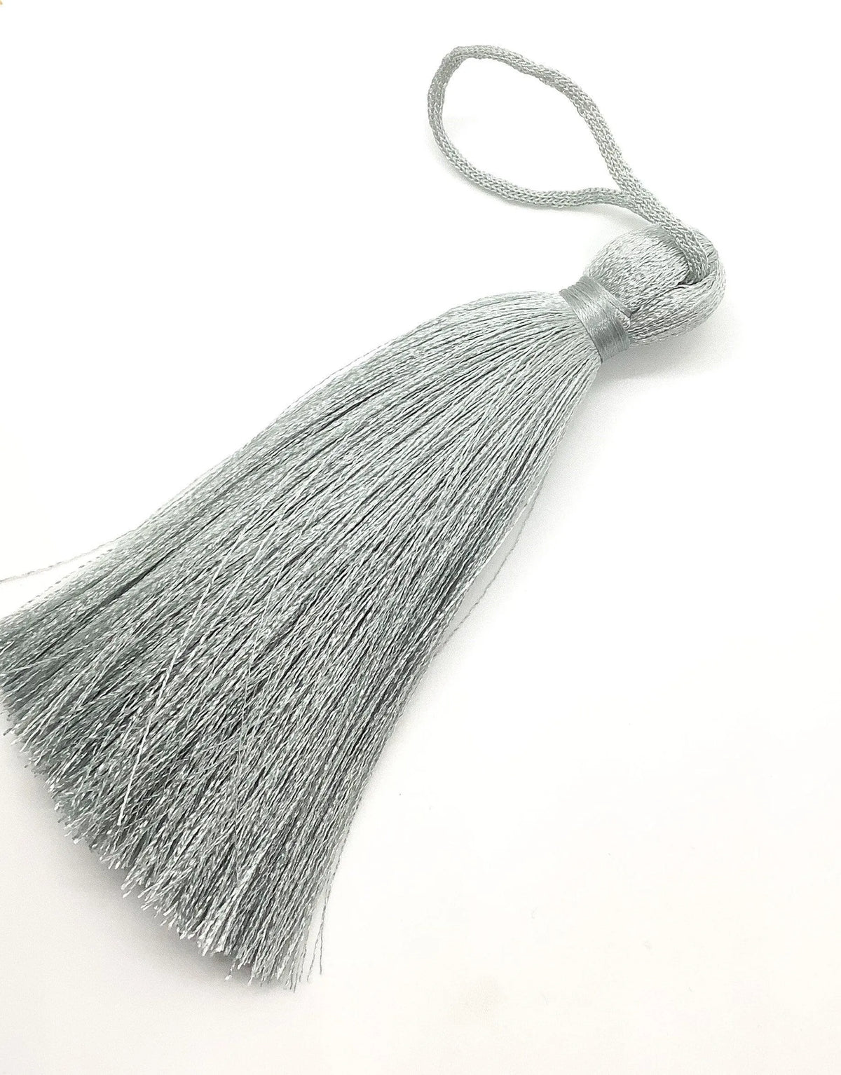 Luscious #5 Silk Tassels Long & Thick 11-12cm (4.25-4.5") for Jewelry, Decor or Drapery - Dark Gold, Silver Grey, Navy, Warm Taupe - ArgusCollection