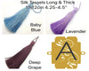 Luscious #6 Silk Tassels Long & Thick 11-12cm (4.25-4.5") for Jewelry, Decor or Drapery Deep Grape, Lavender, Baby Blue - ArgusCollection