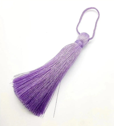 Luscious #6 Silk Tassels Long & Thick 11-12cm (4.25-4.5") for Jewelry, Decor or Drapery Deep Grape, Lavender, Baby Blue - ArgusCollection