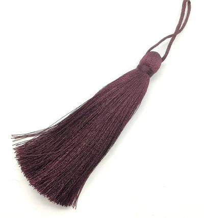 Luscious #6 Silk Tassels Long & Thick 11-12cm (4.25-4.5") for Jewelry, Decor or Drapery Deep Grape, Lavender, Baby Blue - ArgusCollection