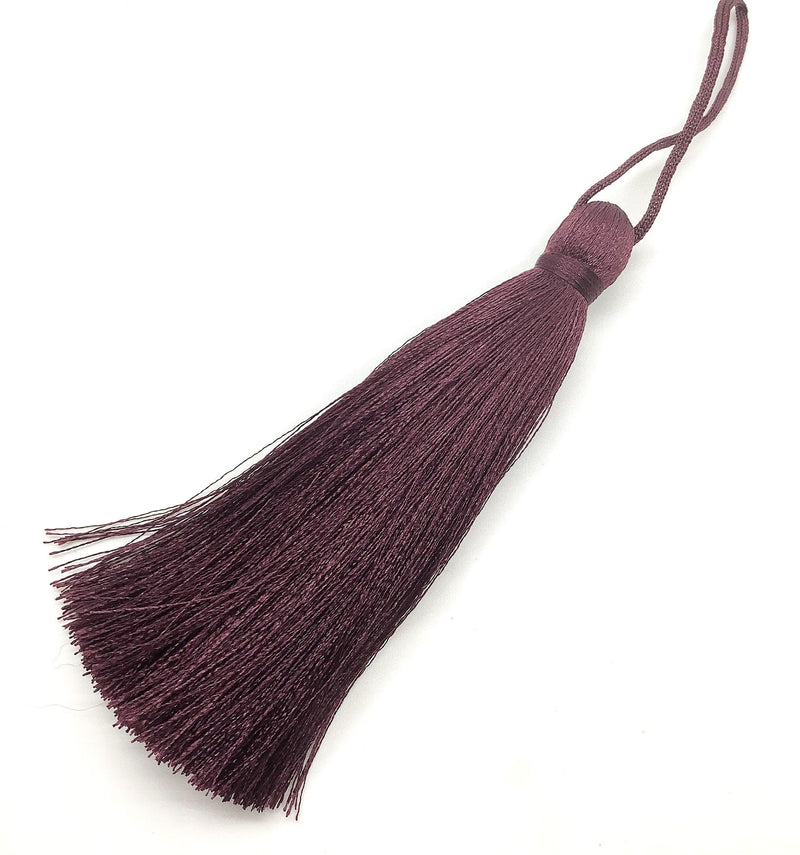 Luscious #6 Silk Tassels Long & Thick 11-12cm (4.25-4.5") for Jewelry, Decor or Drapery Deep Grape, Lavender, Baby Blue - ArgusCollection