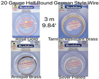 20 Gauge Half Round German-Style Wire in 4 Finishes - The Argus Collection