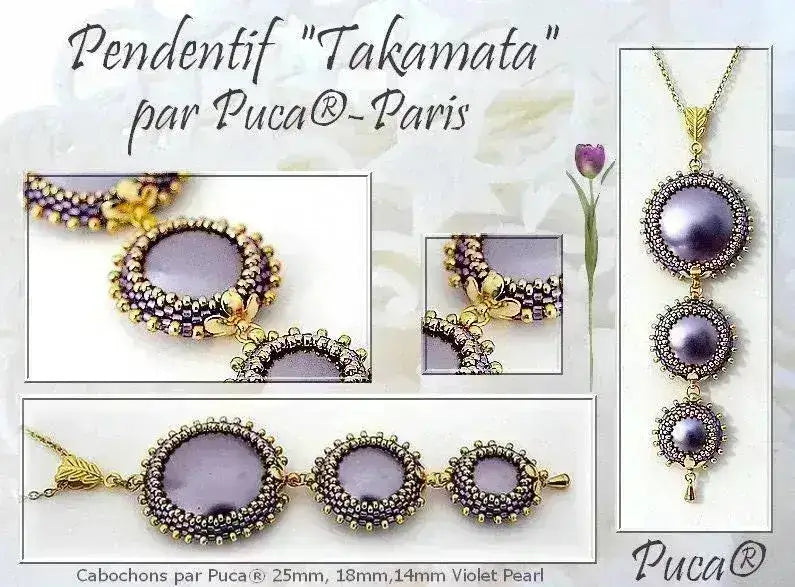 Cabochons par Puca, 18mm or 25mm, Milky Collection - The Argus Collection