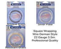 22 Gauge Square German-Style Wire in 3 Finishes - The Argus Collection