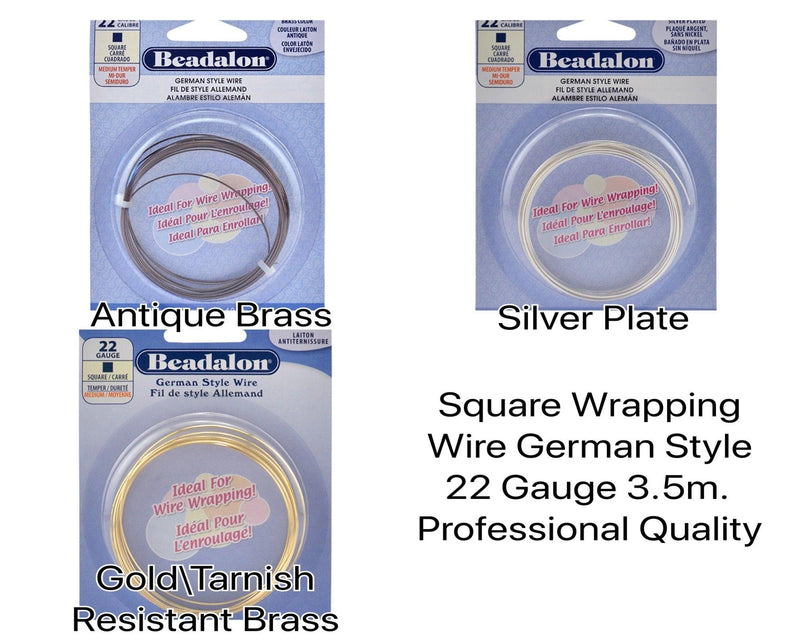 22 Gauge Square German-Style Wire in 3 Finishes - The Argus Collection