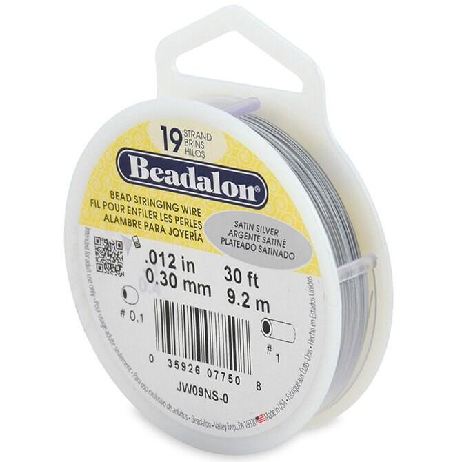 19 Strand, .012" Beadalon Stringing Wire, Stainless 15 & 30 ft. Silver, Satin Silver, Satin Gold, Bright - ArgusCollection