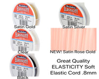 Elasticity, .8mm Elastic Stretch Cord, 4 Colors - The Argus Collection