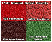 11/0 Miyuki Seed Beads 23g and 8.5g, 11-0408, 11-0408FR, 11-0409, 11-0411 - The Argus Collection