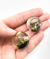 Mushroom Sphere, Ball or Pendant, Handmade with Real Dried Flora - The Argus Collection