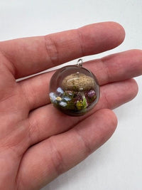 Mushroom Sphere, Ball or Pendant, Handmade with Real Dried Flora - The Argus Collection