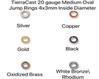 Oval Jump Rings, Medium 4x3mm I.D. 20 Gauge, Tierracast, 25 or 100 Pieces - The Argus Collection