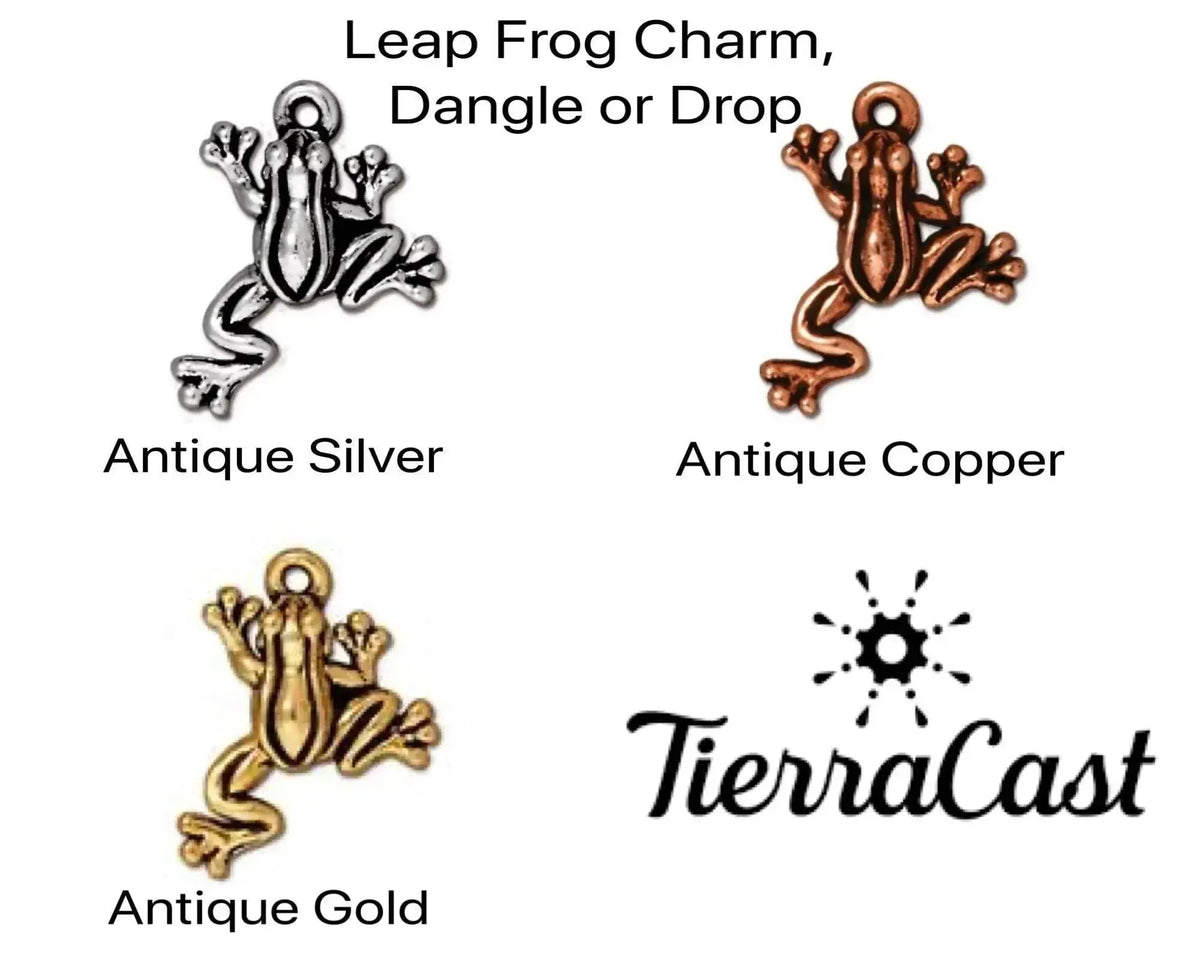 Tierracast Leap Frog Charms or Dangles, 2 Pcs. 5 Finishes - The Argus Collection