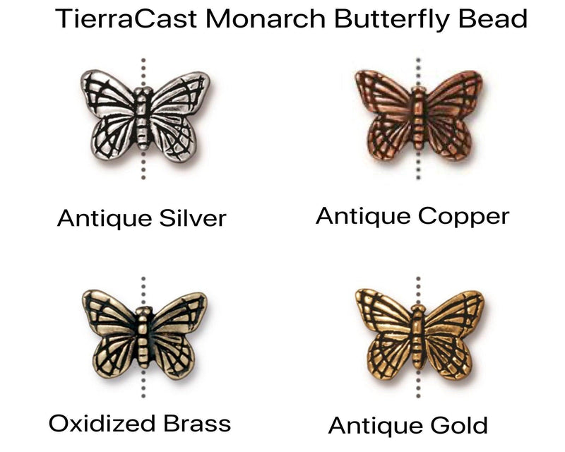 Monarch Butterfly Beads in 4 Finishes - The Argus Collection