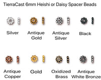 Heishi Daisy Spacer Beads, 6mm in 6 Finishes - The Argus Collection