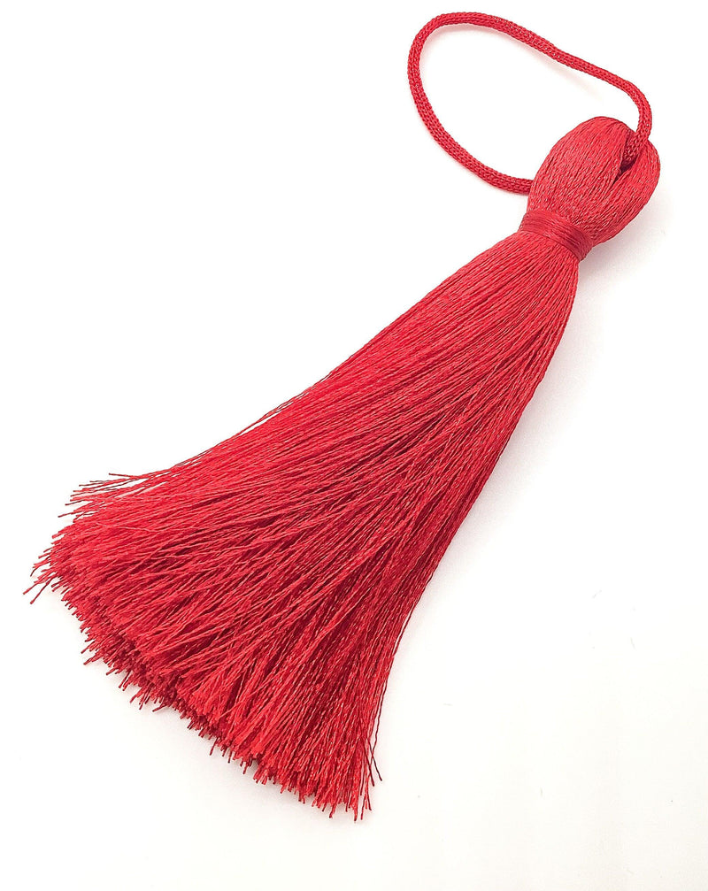 Luscious #8, Silk Tassels, Long & Thick 11cm (4.25") for Jewelry, Decor or Drapery, Red, Powder Pink, Lavender Mist - ArgusCollection