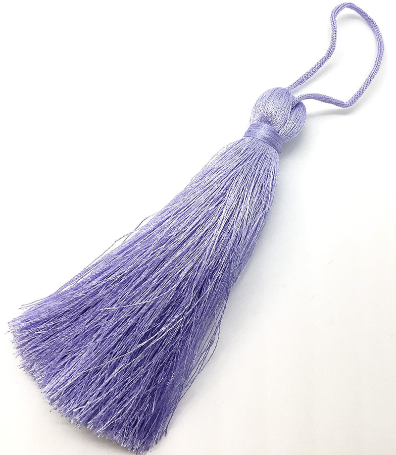 Luscious #8, Silk Tassels, Long & Thick 11cm (4.25") for Jewelry, Decor or Drapery, Red, Powder Pink, Lavender Mist - ArgusCollection