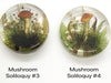 Mushroom Soliloquy Resin Cabochons, 28mm, Handmade with Dried Flowers - The Argus Collection