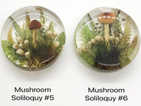 Mushroom Soliloquy Resin Cabochons, 28mm, Handmade with Dried Flowers - The Argus Collection