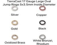 Large Oval Jump Rings, 5x3.5mm I.D, TierraCast, 20 or 50 Pcs. 6 Finishes - The Argus Collection