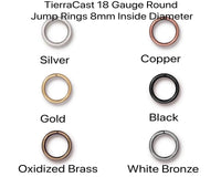 Round Jump Rings, 8mm 18 Gauge,TierraCast, 6 Finishes, 20 or 50 Pcs - The Argus Collection