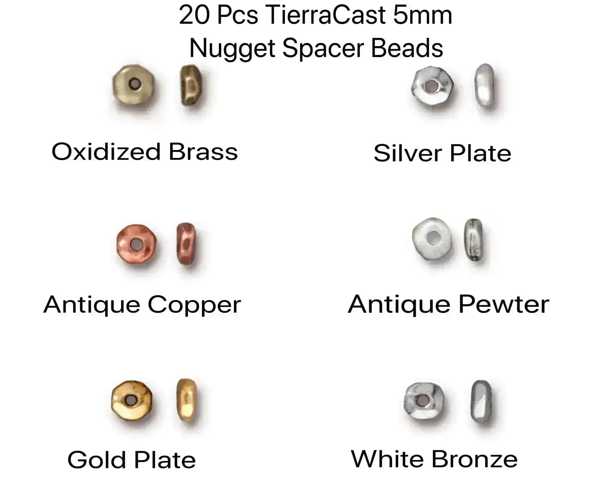 Nugget Heishi or Spacer Bead in 6 Finishes - The Argus Collection