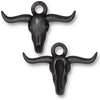 Texas Longhorn Charm, TierraCast, 2 Pcs. 4 Finishes - The Argus Collection