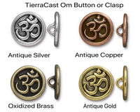 Om Buttons, 2 Pcs., in 4 Finishes - The Argus Collection