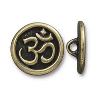 Om Buttons, 2 Pcs., in 4 Finishes - The Argus Collection