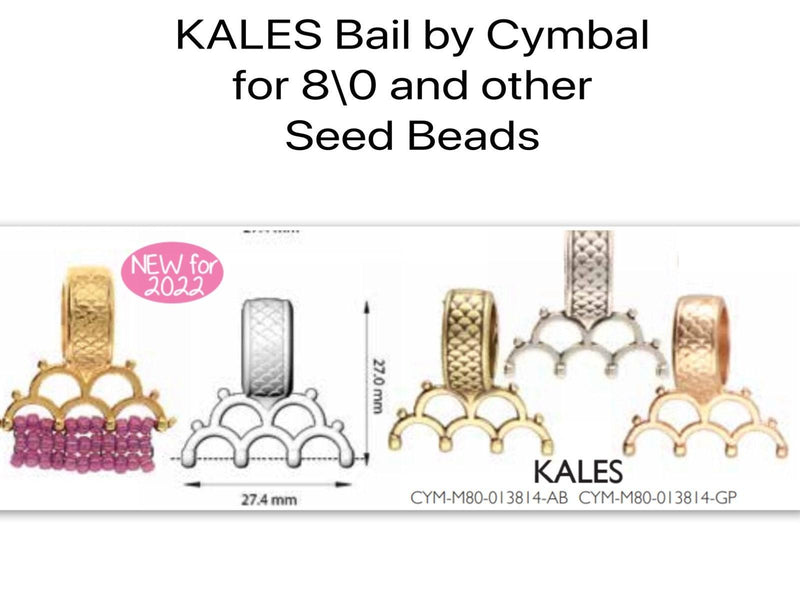 KALES Bail, for 8\0 & other Seed Beads, Kumihimo, Beaded Ropes, Thick Leather Bail, Antique Brass, 24K Gold Plate, Antique Silver, Rose Gold - ArgusCollection