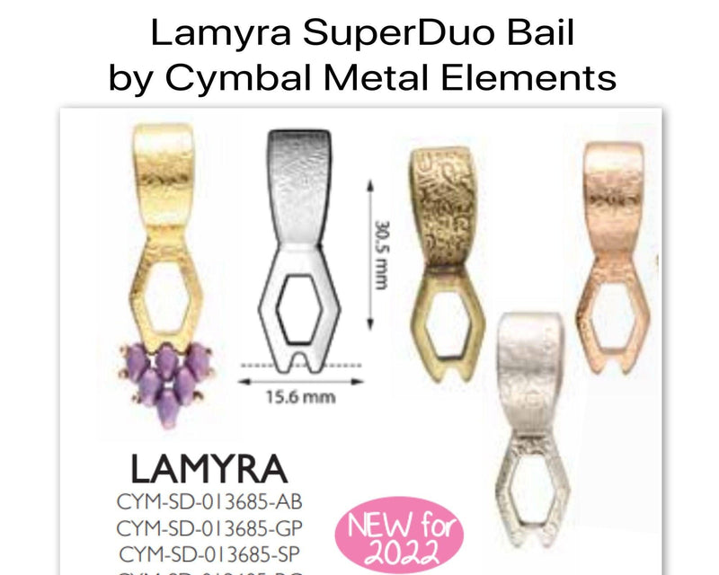 Lamyra, Cymbal Superduo Bead Bail, 4 Finishes - The Argus Collection