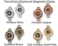 Starburst Magnetic Clasps, Tierracast, 4 Finishes - The Argus Collection