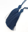 2 Pcs. Medium Silky Tassels #2, 8 cm\3.2" long, Cerulean Blue, Poolside Blue, Peacock, Silver Grey - ArgusCollection