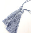 2 Pcs. Medium Silky Tassels #2, 8 cm\3.2" long, Cerulean Blue, Poolside Blue, Peacock, Silver Grey - ArgusCollection