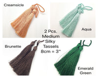 Medium Silky Tassels, 2 Pcs. 8cm, ~3 Inches - The Argus Collection