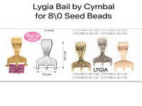 Lygia, Cymbal Bail, for 8/0 Seed Beads, 4 Finishes - The Argus Collection