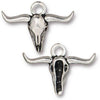 Texas Longhorn Charm, TierraCast, 2 Pcs. 4 Finishes - The Argus Collection