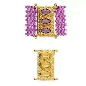 Korakas , Cymbal Delica Bead Connector or Link, with Glue-In Element - The Argus Collection