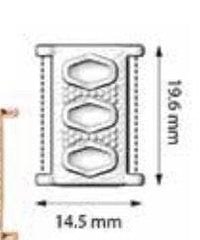 Korakas , Cymbal Delica Bead Connector or Link, with Glue-In Element - The Argus Collection