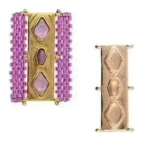 Gerakari , Cymbal Delica Bead Connectors with Glue In Elements, 4 Finishes - The Argus Collection
