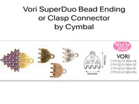 Vori IV, Cymbal Superduo Bead Endings or Connector, 4 Finishes - The Argus Collection